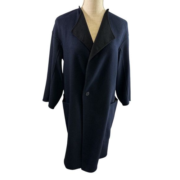 Jil Sander Cashmere Coat Jacket Reversible Italy Minimalist Quiet Luxury Sz 36 - Picture 6 of 16